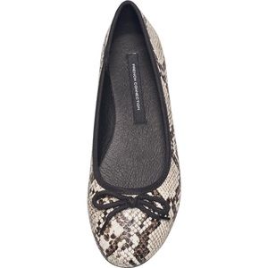 French Connection Diana Faux Leather Slip On Bow Ballet